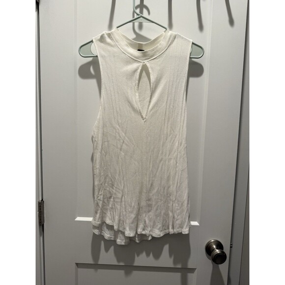 Women’s Free people faye ribbed tank White Basic Blouse size Medium - Picture 2 of 5